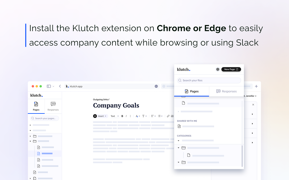 Klutch Wiki & Canned Responses mobile preview — Customer Support app on the Slack Marketplace