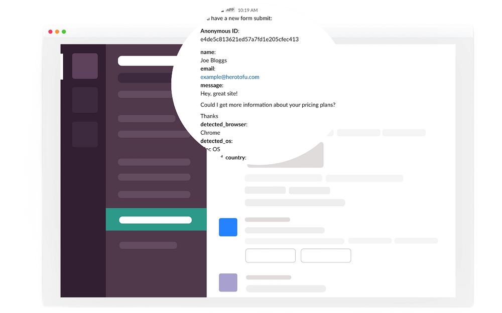 HeroTofu feature detail — Marketing app on the Slack Marketplace