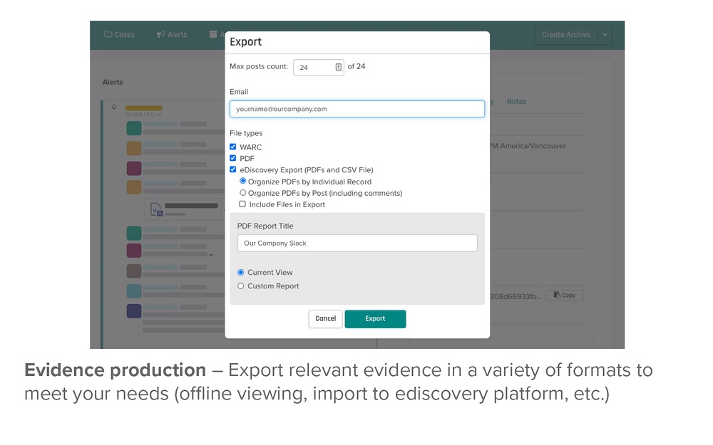 Pagefreezer mobile preview — File Management app on the Slack Marketplace