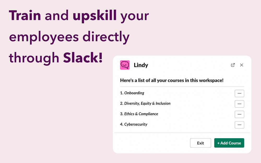 Lindy primary marketing image — HR & Team Culture app on the Slack Marketplace