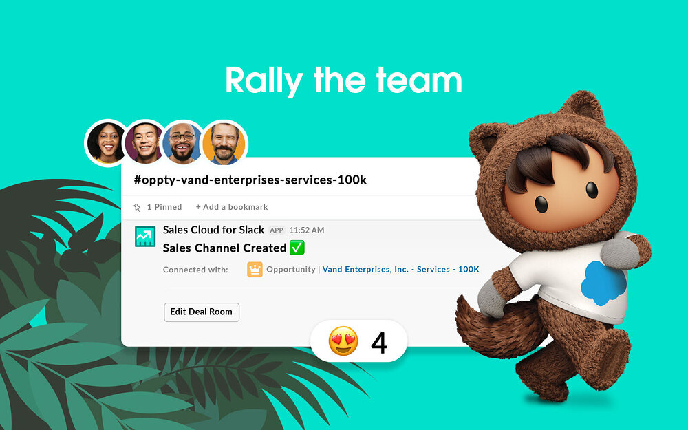 Sales Cloud for Slack primary marketing image — Productivity app on the Slack Marketplace