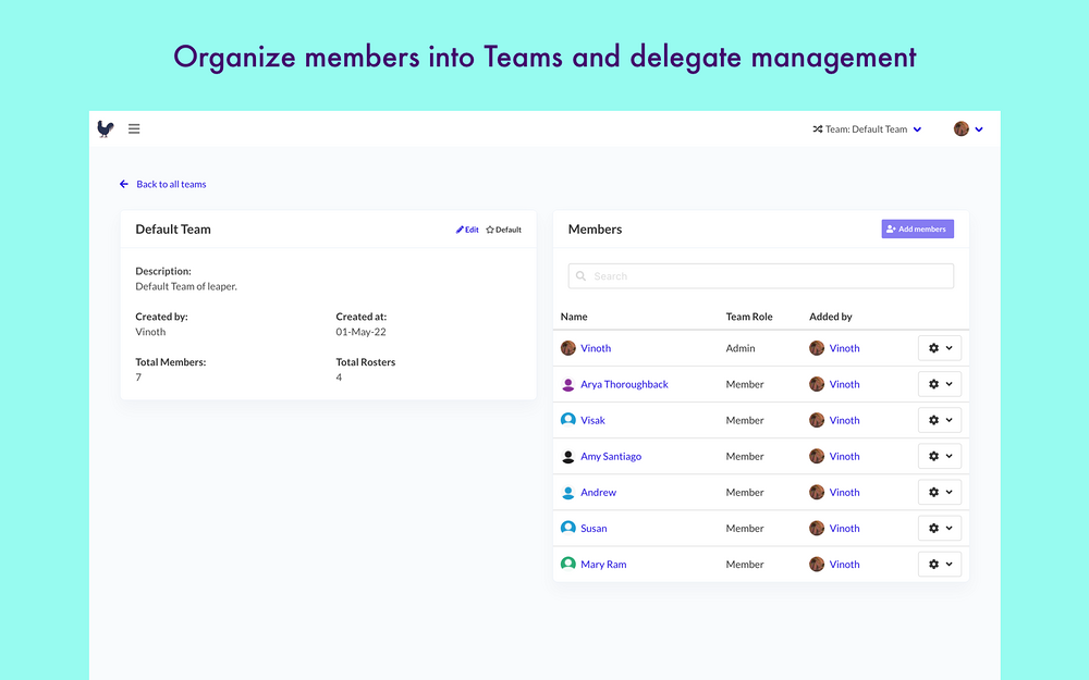 Rotation, Shifts & Rosters - RosterBird dashboard view — Customer Support app on the Slack Marketplace