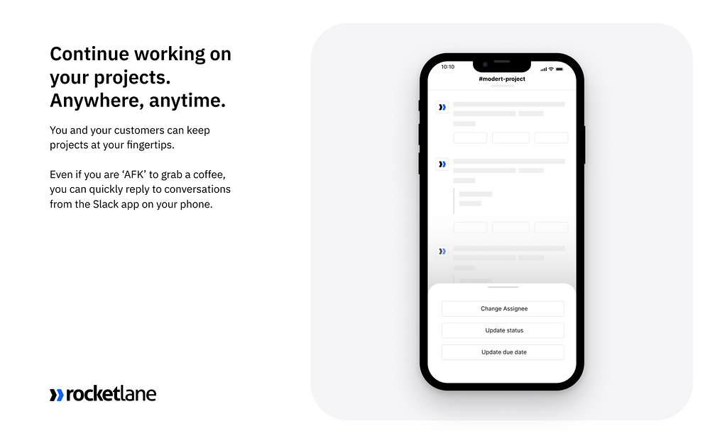 Rocketlane feature detail — Project Management app on the Slack Marketplace