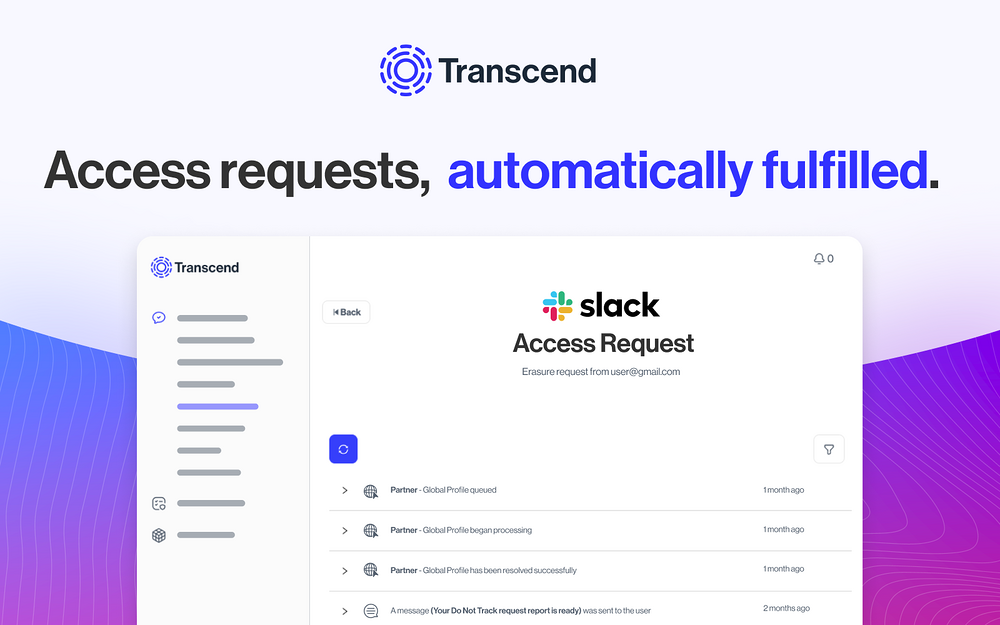 Transcend feature detail — Security & Compliance app on the Slack Marketplace