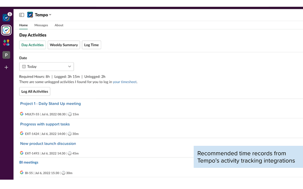 Tempo primary marketing image — Project Management app on the Slack Marketplace