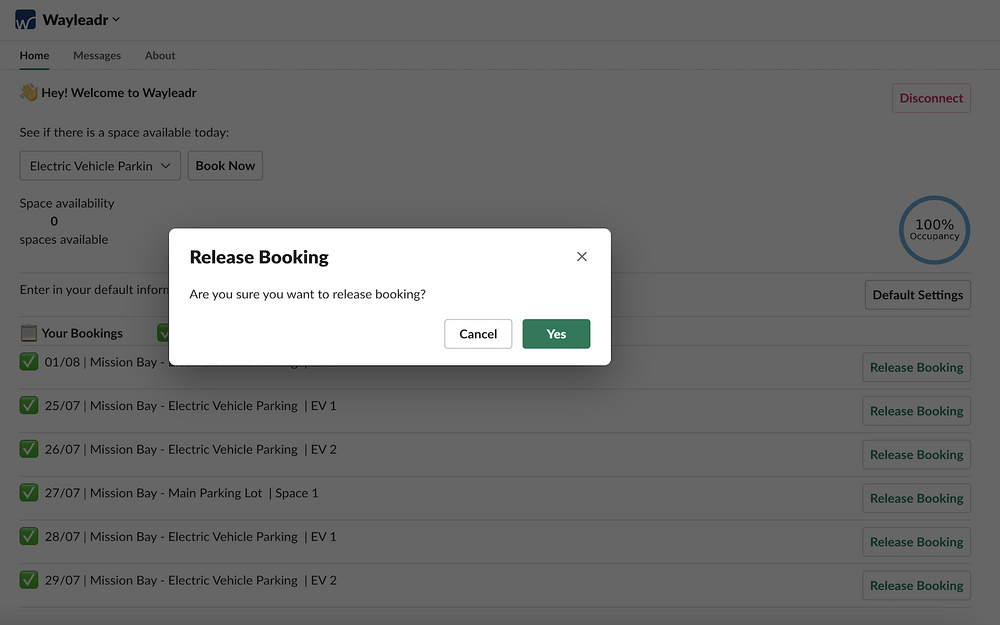 Wayleadr integration setup — Travel app on the Slack Marketplace