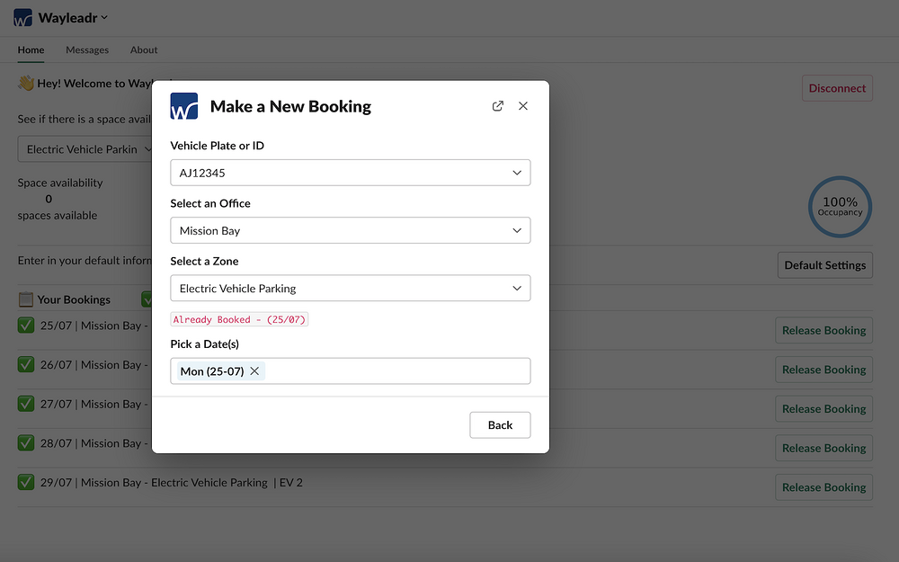 Wayleadr feature detail — Travel app on the Slack Marketplace
