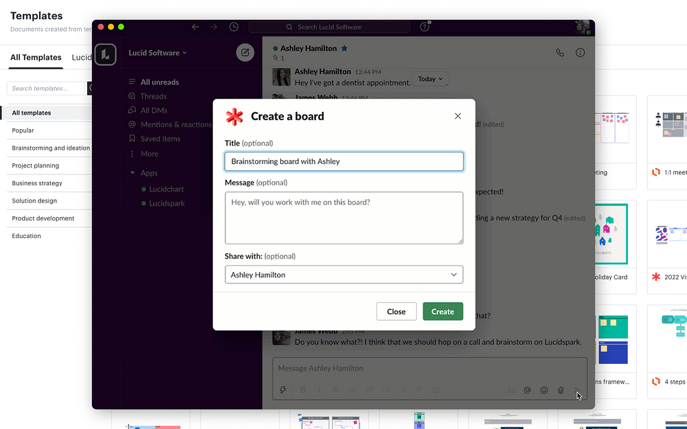 Lucidspark settings interface — Design app on the Slack Marketplace