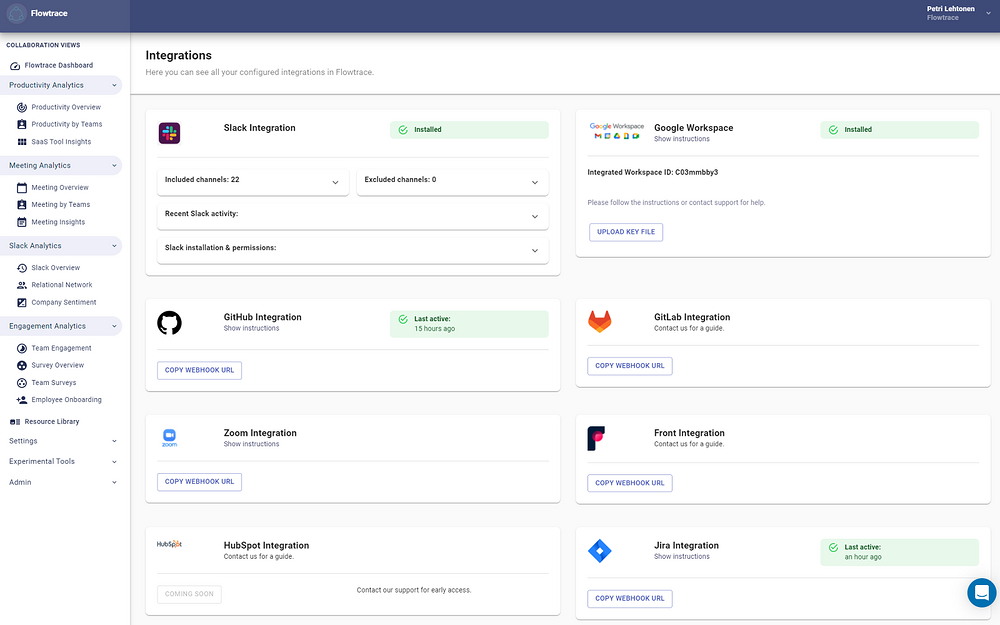 Flowtrace integration setup — Analytics app on the Slack Marketplace
