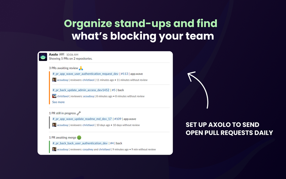 Axolo for GitHub & GitLab integration setup — Brilliant Bots app on the Slack Marketplace