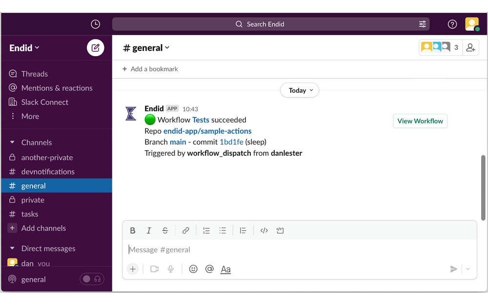 Endid for GitHub primary marketing image — Project Management app on the Slack Marketplace