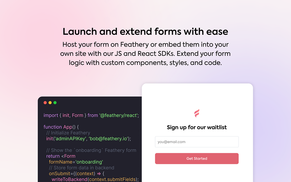 Feathery dashboard view — Design app on the Slack Marketplace