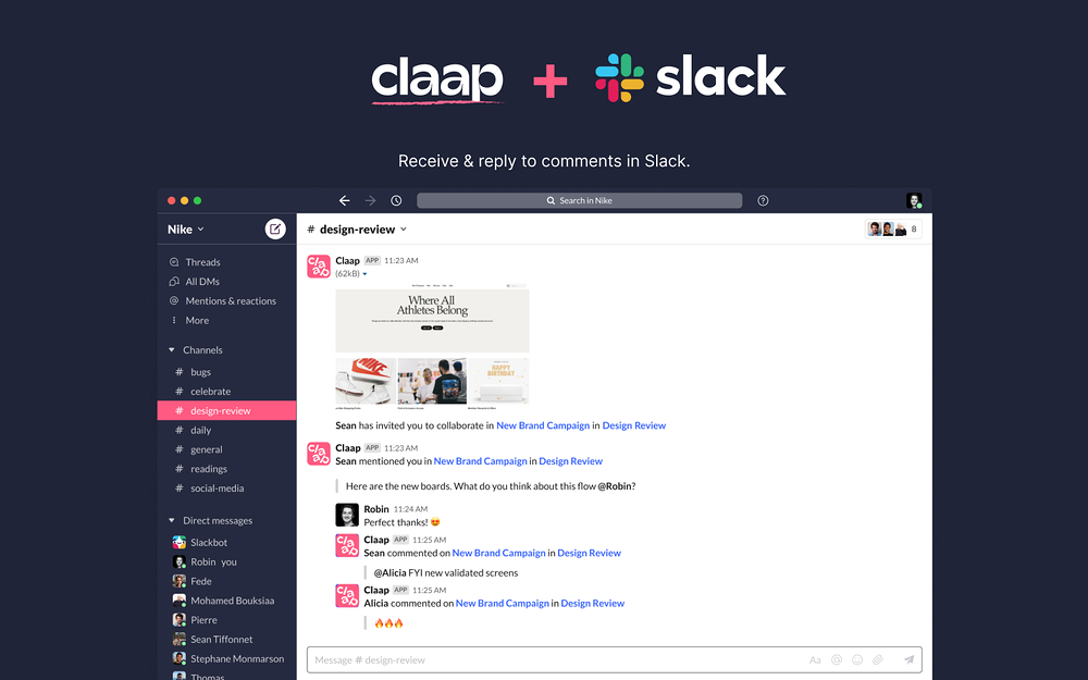 Claap integration setup — Voice & Video app on the Slack Marketplace