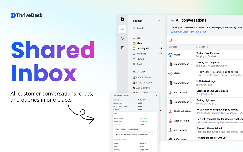 ThriveDesk feature detail — Customer Support app on the Slack Marketplace