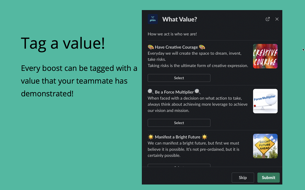 Boost dashboard view — Health & Wellness app on the Slack Marketplace