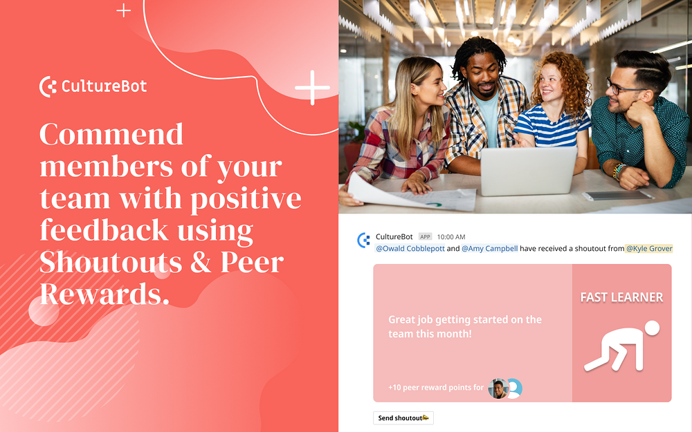 CultureBot settings interface — Health & Wellness app on the Slack Marketplace