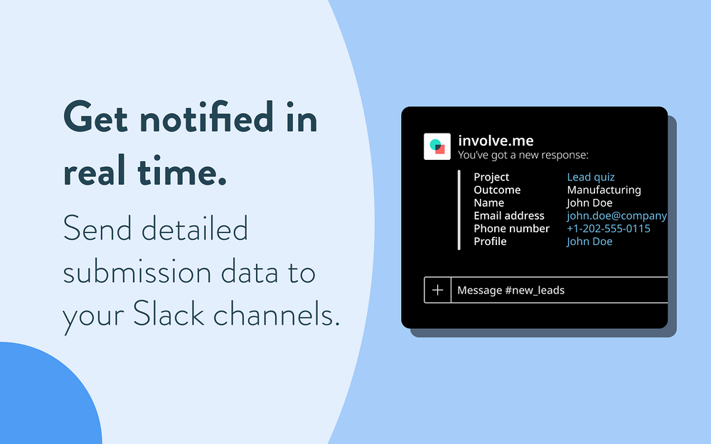 involve.me dashboard view — Marketing app on the Slack Marketplace