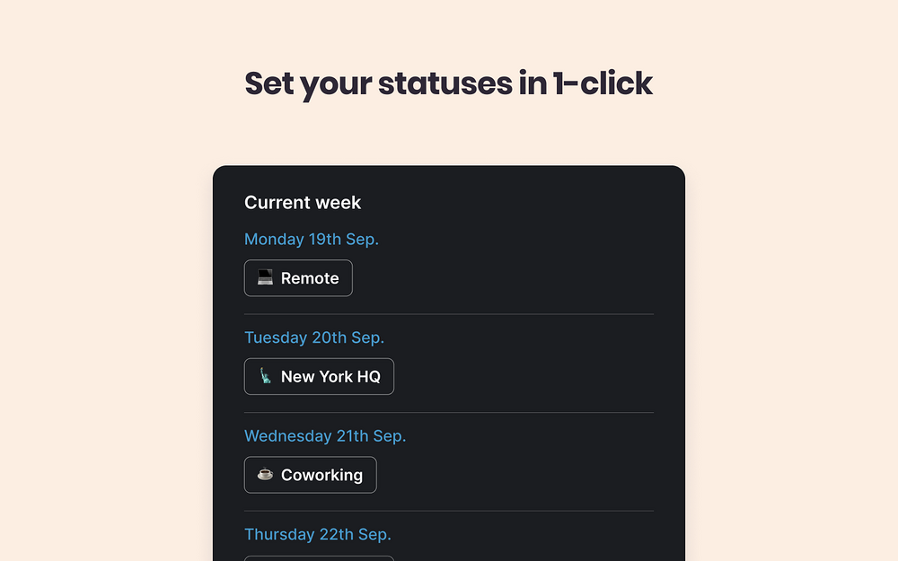 Café for Remote and Hybrid teams dashboard view — Social & Fun app on the Slack Marketplace