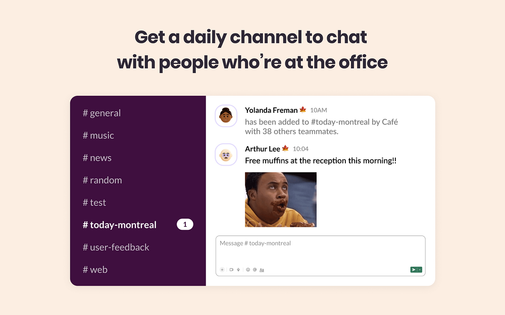 Café for Remote and Hybrid teams settings interface — Social & Fun app on the Slack Marketplace