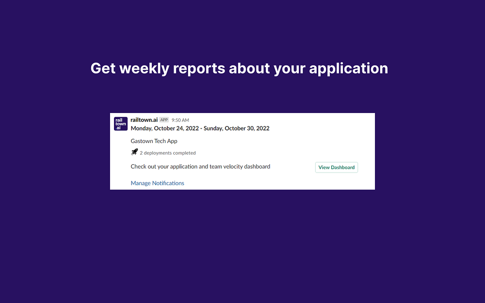 railtown.ai feature detail — Analytics app on the Slack Marketplace