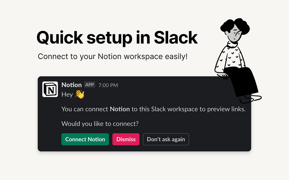 Notion dashboard view — File Management app on the Slack Marketplace