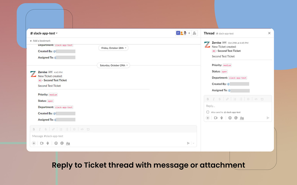 Zervise mobile preview — Customer Support app on the Slack Marketplace