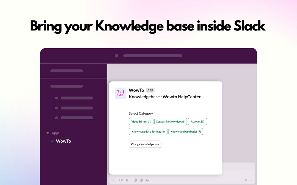 WowTo primary marketing image — Voice & Video app on the Slack Marketplace