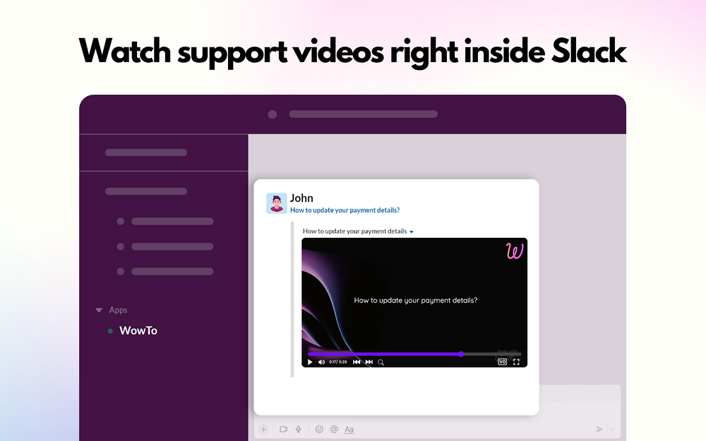 WowTo feature detail — Voice & Video app on the Slack Marketplace