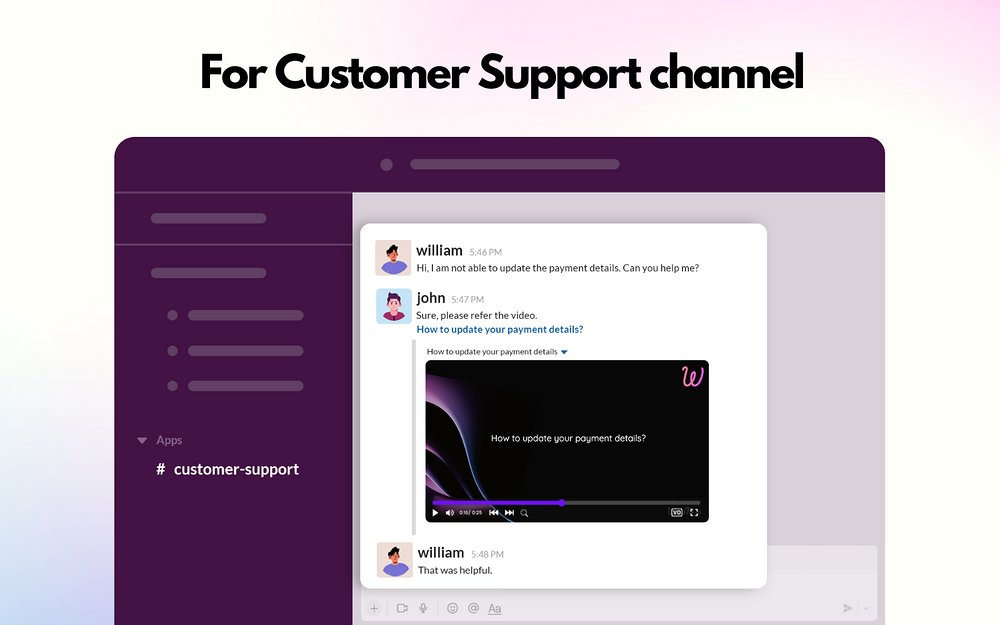 WowTo settings interface — Voice & Video app on the Slack Marketplace