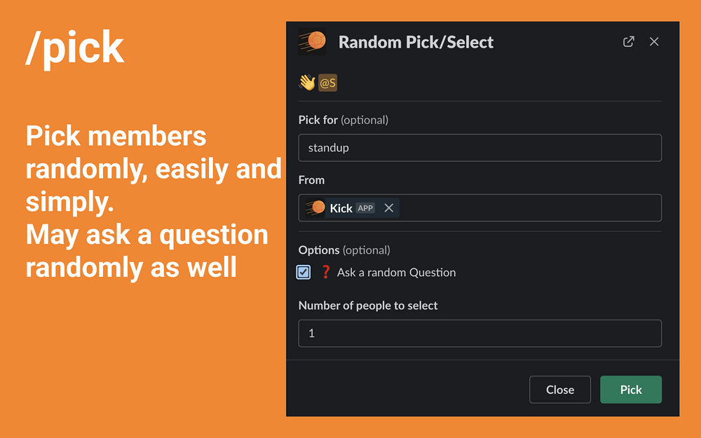 kick dashboard view — Project Management app on the Slack Marketplace