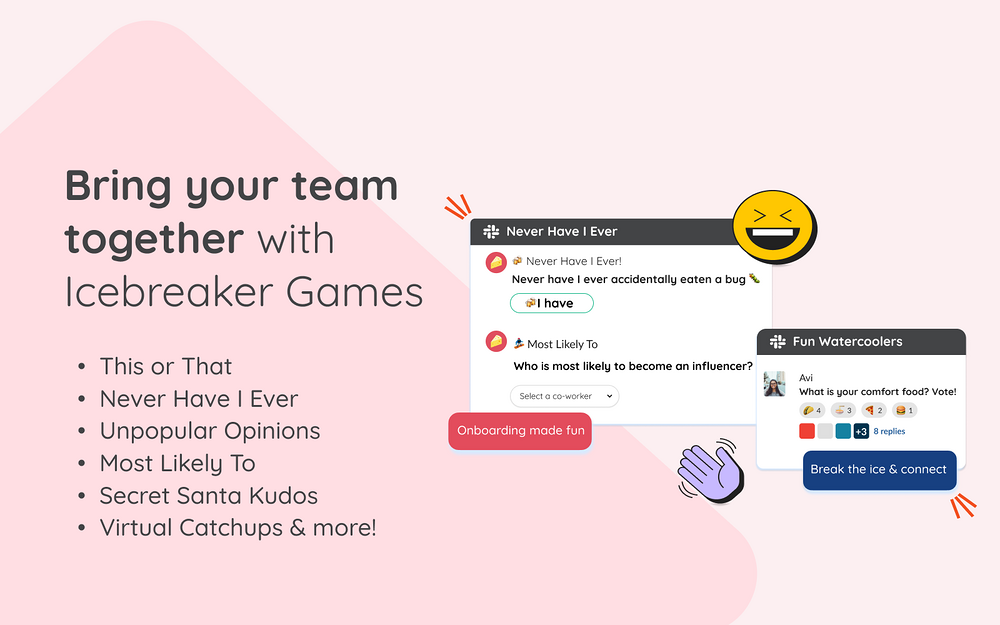 Ricotta Games, Trivia & Icebreakers feature detail — Health & Wellness app on the Slack Marketplace