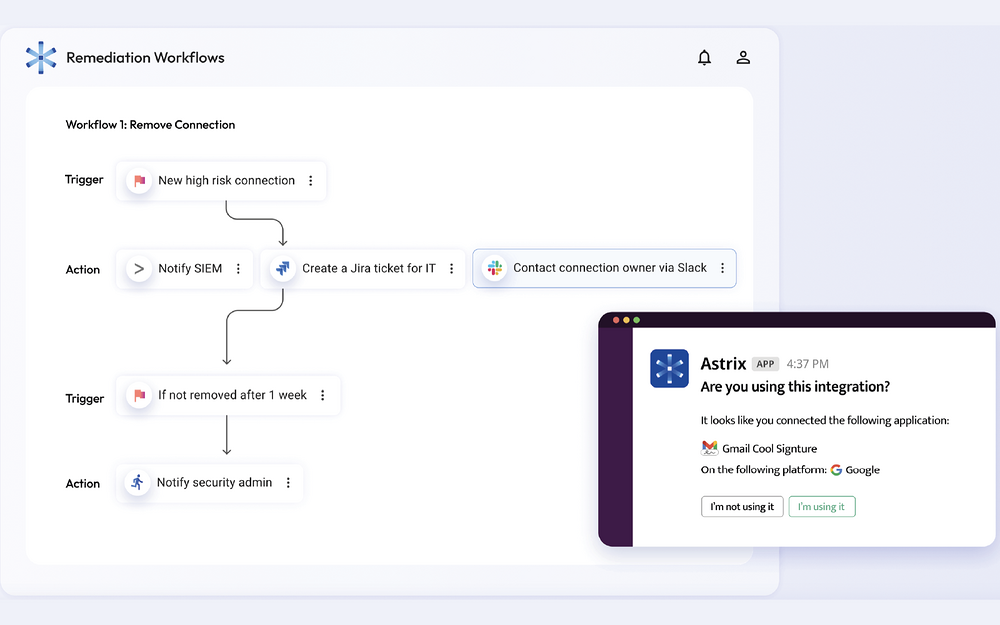 Astrix feature detail — Security & Compliance app on the Slack Marketplace