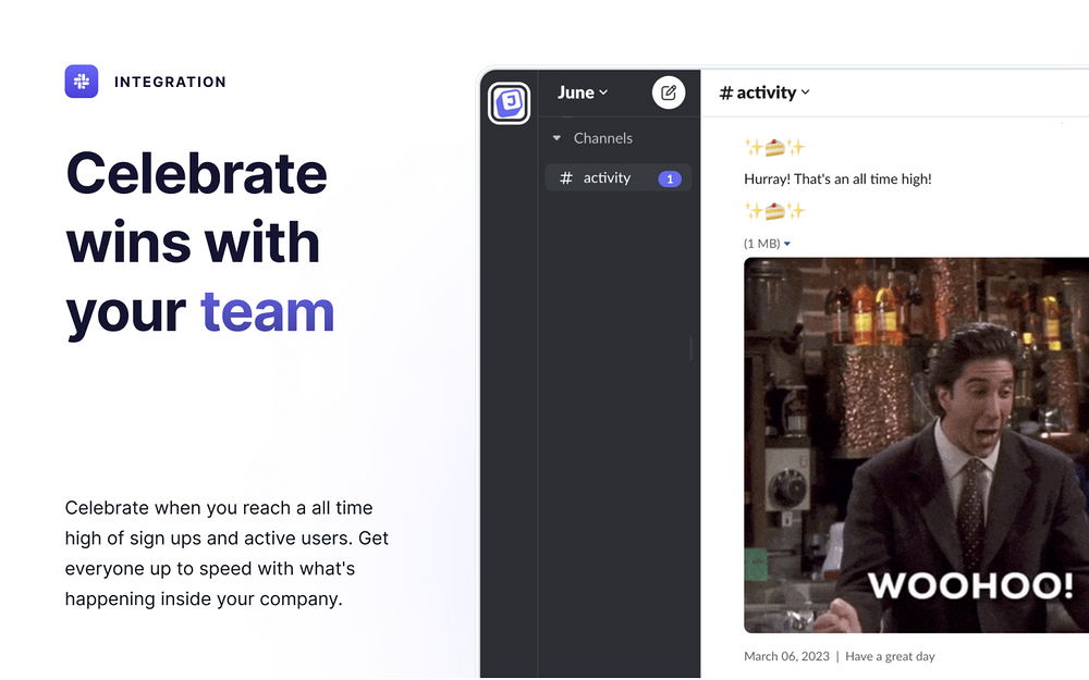 June feature detail — Analytics app on the Slack Marketplace