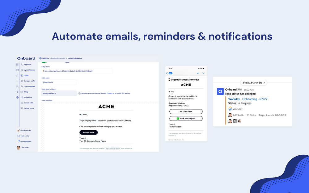 Onboard dashboard view — Customer Support app on the Slack Marketplace