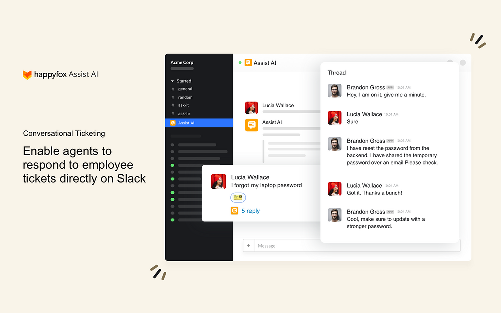 Assist AI dashboard view — Office Management app on the Slack Marketplace