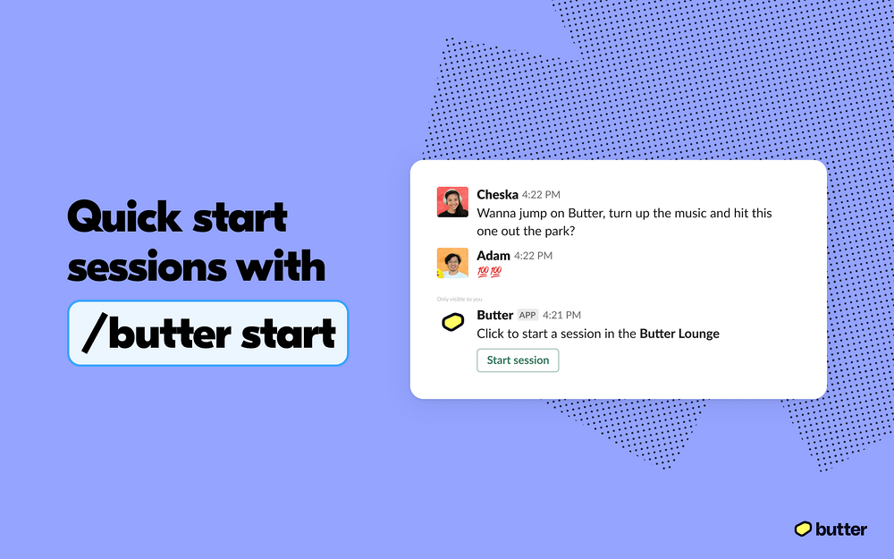 Butter dashboard view — Voice & Video app on the Slack Marketplace