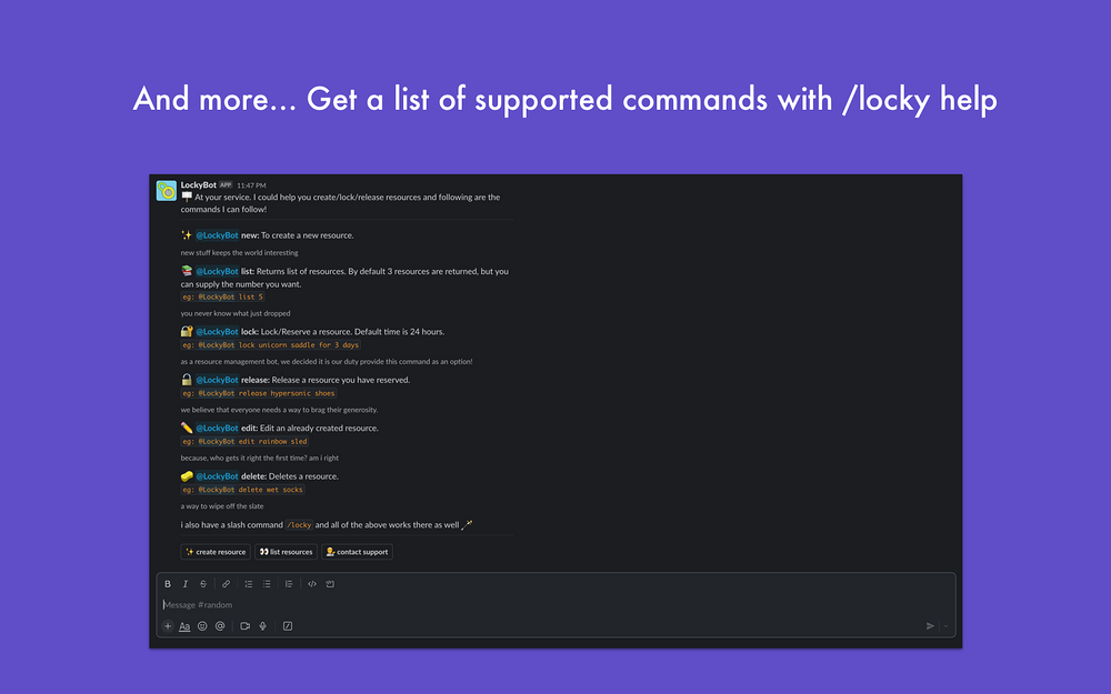 LockyBot dashboard view — Project Management app on the Slack Marketplace