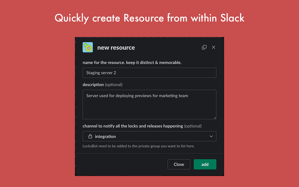 LockyBot settings interface — Project Management app on the Slack Marketplace