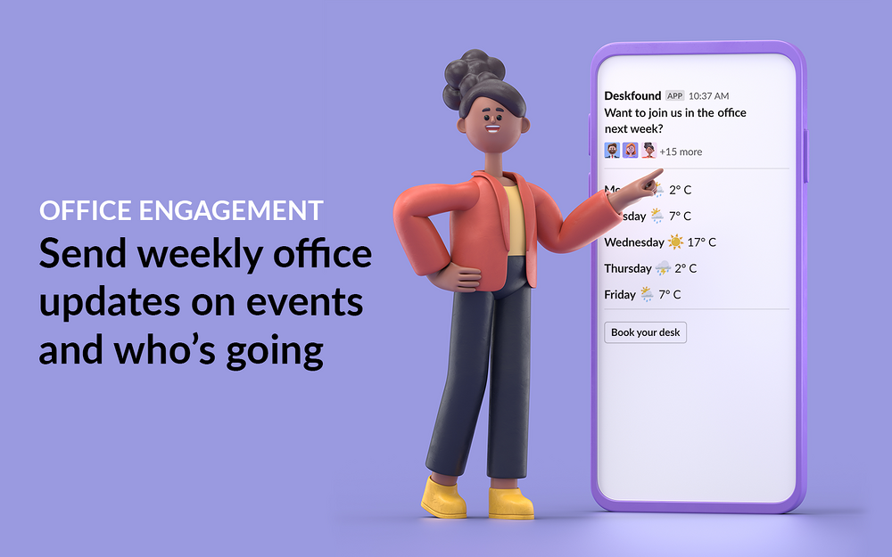 Deskfound - Desk Booking feature detail — Office Management app on the Slack Marketplace