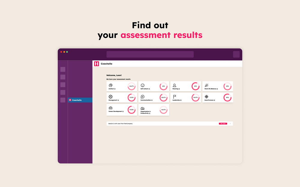 Coachello feature detail — Health & Wellness app on the Slack Marketplace