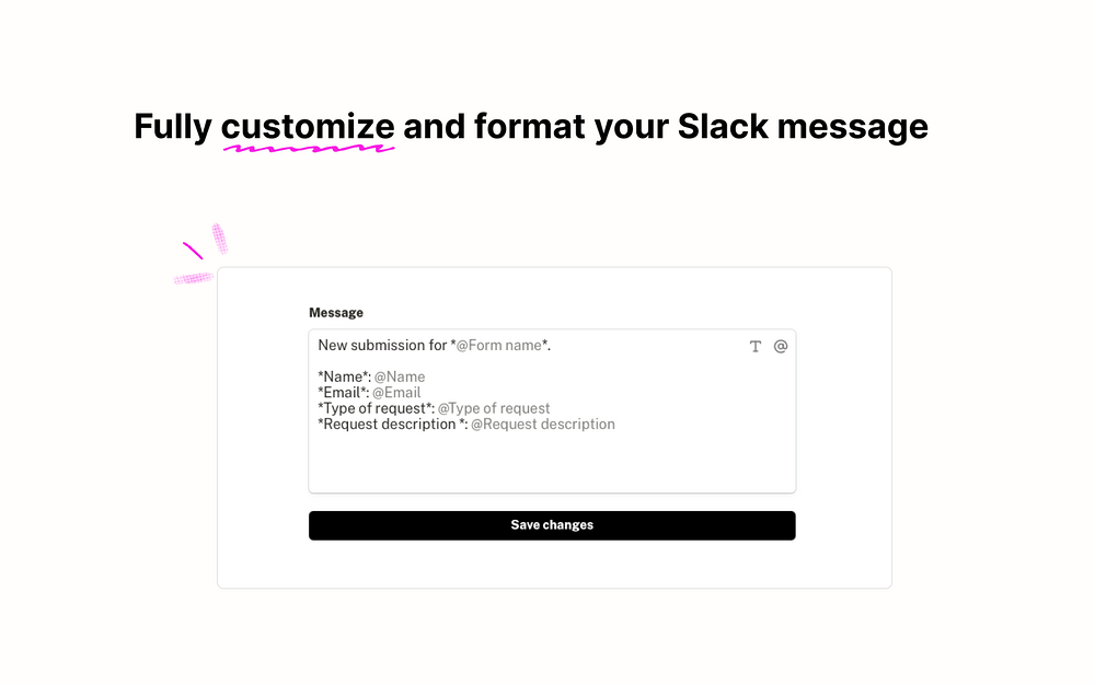 Tally Forms settings interface — Marketing app on the Slack Marketplace