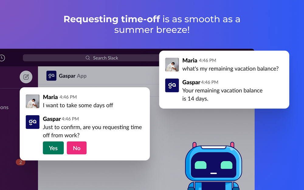 Gaspar.AI feature detail — Office Management app on the Slack Marketplace