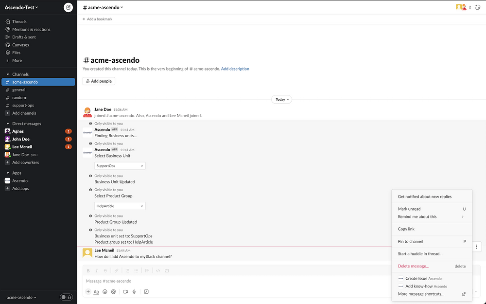 Ascendo primary marketing image — Analytics app on the Slack Marketplace