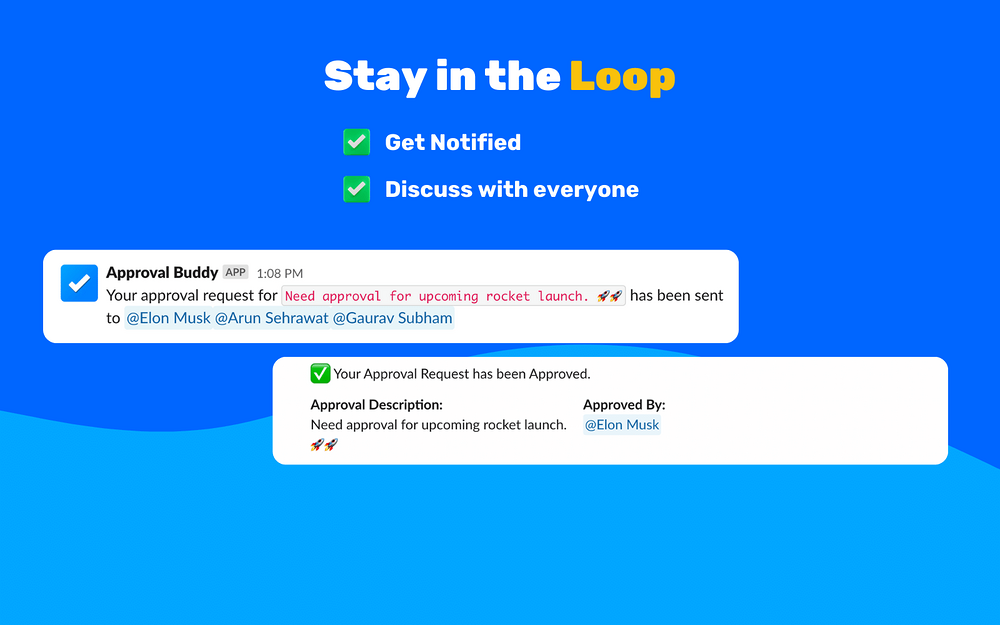 Approval Buddy feature detail — Project Management app on the Slack Marketplace