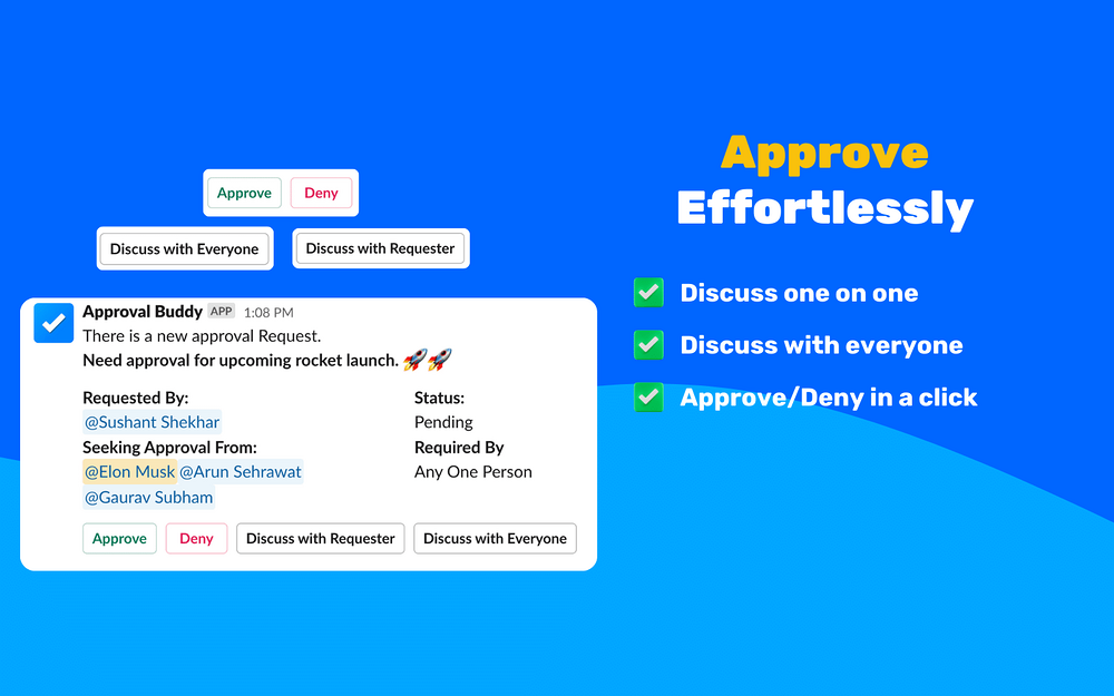 Approval Buddy dashboard view — Project Management app on the Slack Marketplace