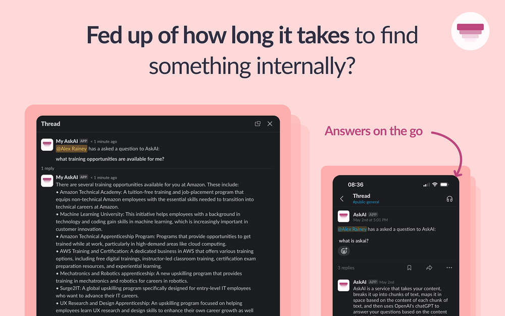 My AskAI feature detail — File Management app on the Slack Marketplace