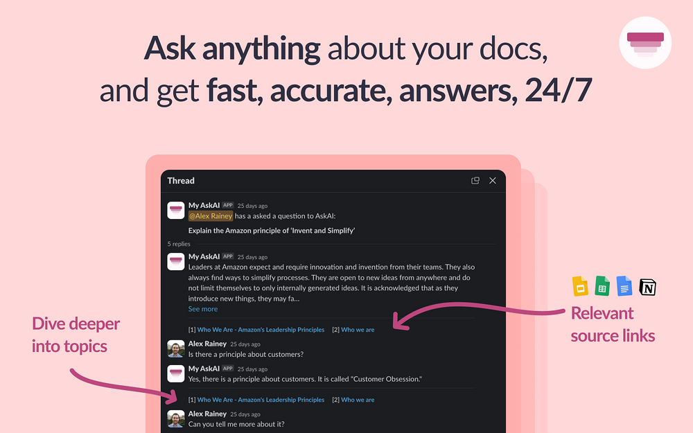 My AskAI dashboard view — File Management app on the Slack Marketplace