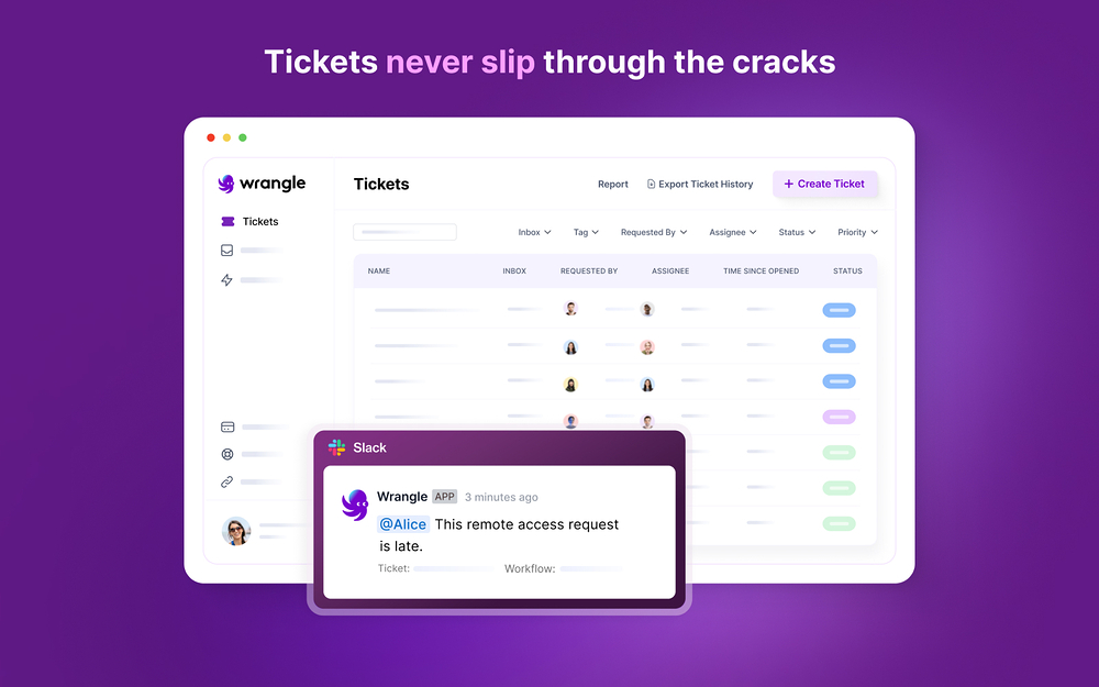 Wrangle settings interface — Working from home app on the Slack Marketplace