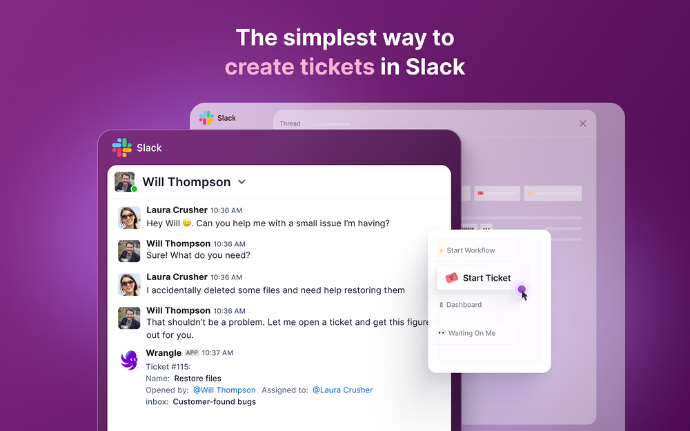 Wrangle feature detail — Working from home app on the Slack Marketplace