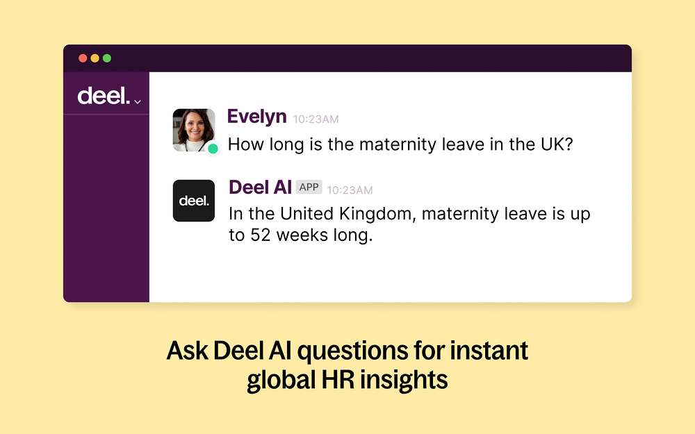Deel primary marketing image — HR & Team Culture app on the Slack Marketplace